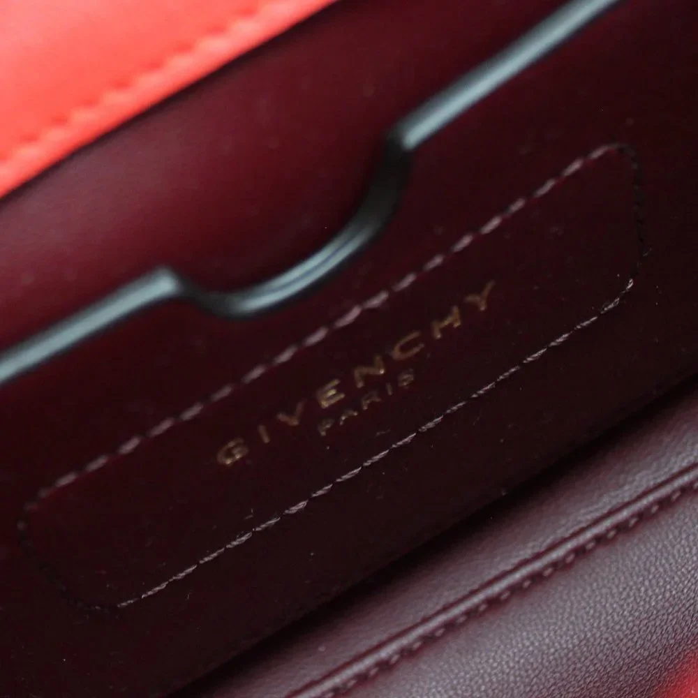 Givenchy Eden Top Handle Bag Crocodile Embossed Leather Mini Red - Picture 11 of 12
